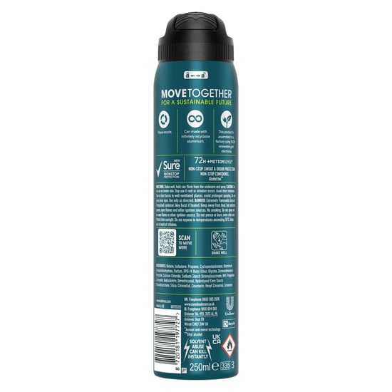 Sure Men Anti-perspirant 72H Nonstop Protection Extreme Dry Deodorant 250ml, 3 Pack