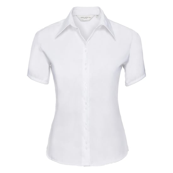 Russell Collection Bluse, Kurzarm, bügelfrei (Weiß) - Image 1