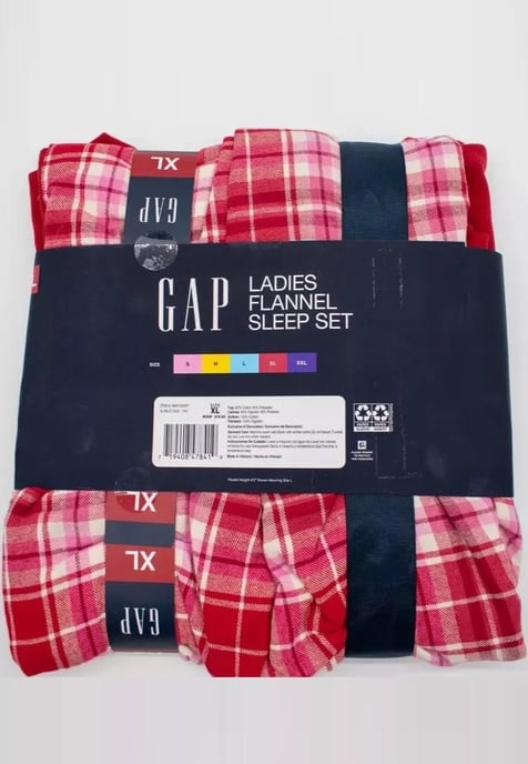 GAP Damen Pyjama Flanell Schlafset in Rot Tartan - Image 6