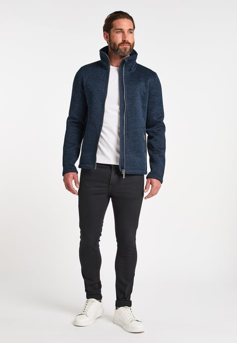 ICEBOUND Strickfleecejacke Herren Marine Melange - Image 4