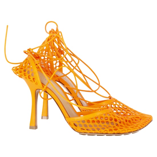 Bottega Veneta Stretch Schnürsandalen aus orangefarbenem Leder - Image 1