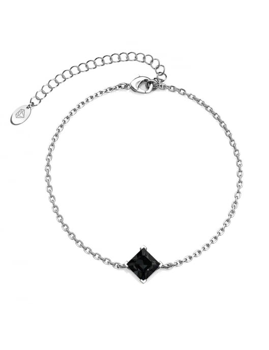 Einfaches quadratisches Set und Box - Silber und Schwarz - Image 3