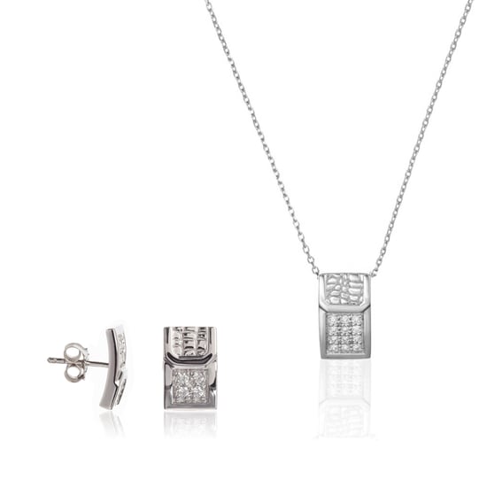 Orphelia Damen 925 Sterling Silber Set: Kettenanhänger + Ohrringe - Silber SET-5902 - Image 1