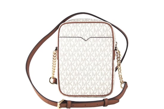 Michael Kors Women's Jet Set Medium Vanilla PVC North South Chain Crossbody Handbag