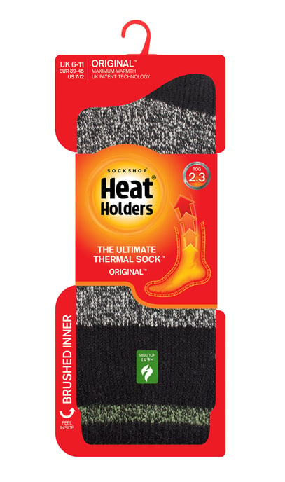 Wärmehalter - Herren Extra Dicke Thermosocken für den Winter | Warme Flauschige Fleece Isolierte Socken | Geschenke für Männer - Schwarz Grün (Porto) - Image 2