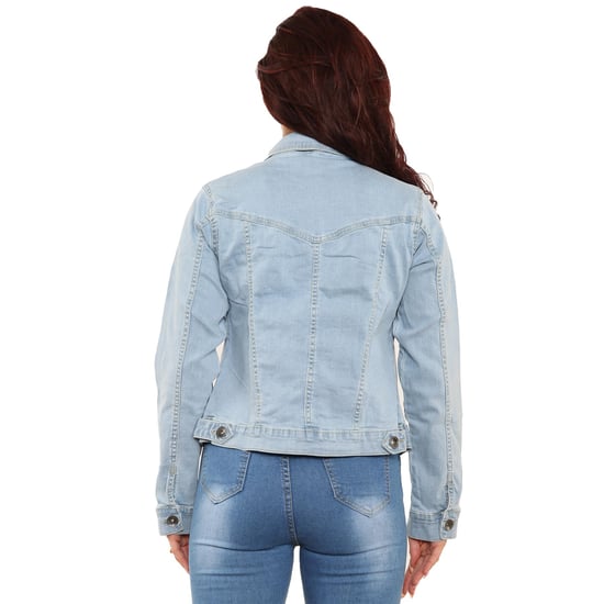 Enzo Womens Stretch Denim Jacket - Image 3