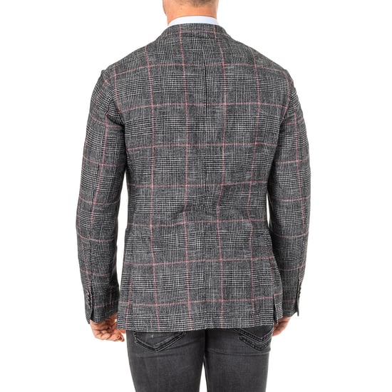Checkered long-sleeved blazer with lapel collar KMJA06 man