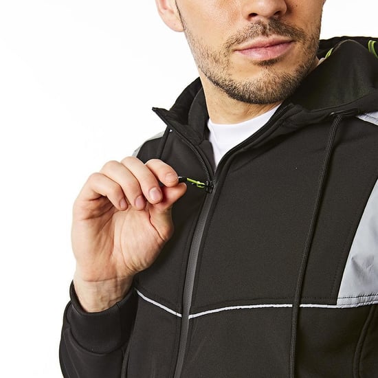 Lee Cooper - Kapuzenjacke Reflektierend für Herren (Schwarz) - Image 3