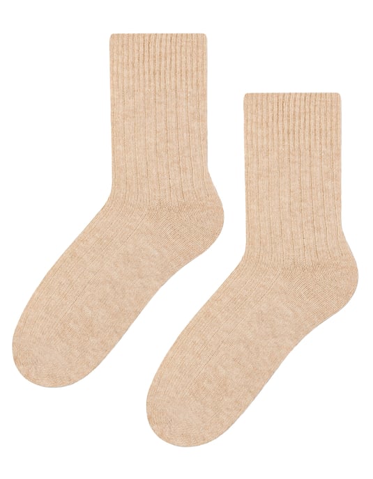 Womens Wool Dress Socks | Steven | Atmungsaktive Warme Socken für Damen -Beige - Image 1