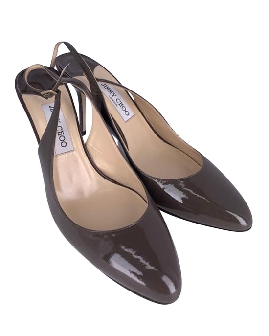 Jimmy Choo Slingback-Absätze aus braunem Leder - Image 4
