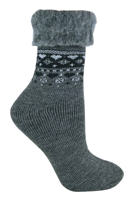 Sock Snob Damen Turn Over Top Warme Thermo-Winter-Nordic-Bettsocken - Image 1