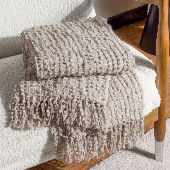Höem Arvo Boucle Yarn Woven Fringed Throw