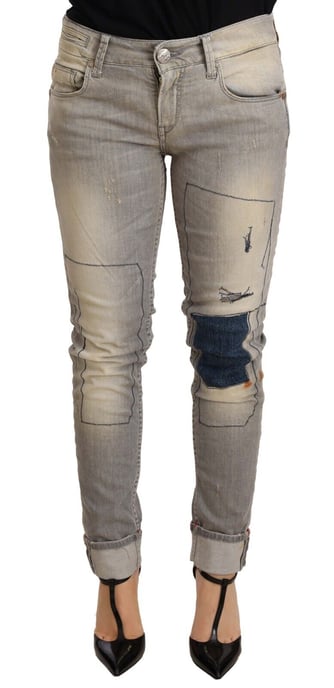 Acht Graue Baumwolle Slim Fit Denim Jeans - Image 1