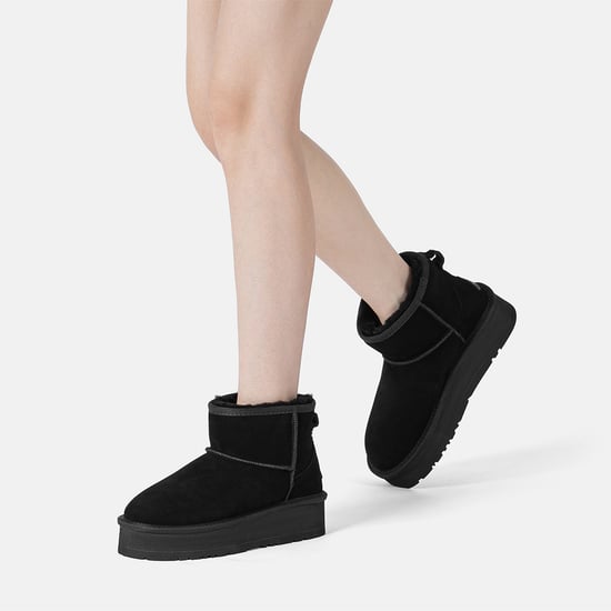 EVER AU Damen Leder Plateau Kurzstiefel - Dusky - Image 2