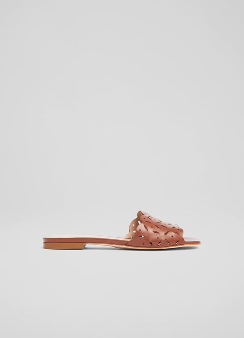 LK Bennett Amaya Flat Sandals, Cognac