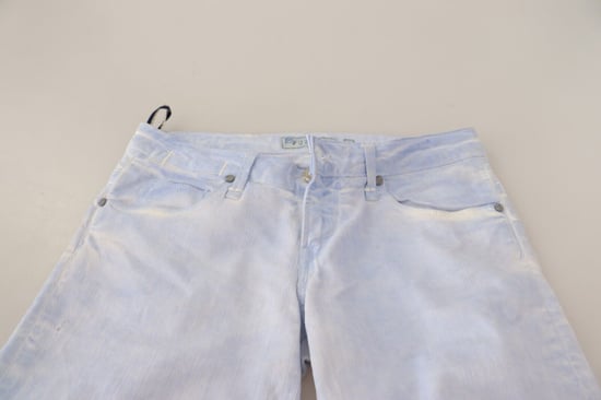 Acht Hellblaue Baumwolle Gefalteter Saum Skinny Jeans - Image 4