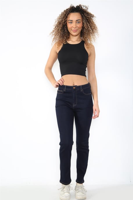 Damen Magic Shaping High Waisted Straight Leg Jeans in Indigoblau - Image 6