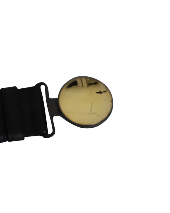 Bottega Veneta Round Buckle Belt in Black Leather