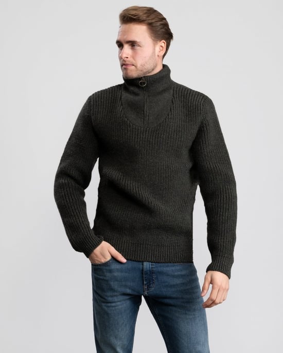 Barbour New Tyne Mens Half-Zip Jumper - Image 1