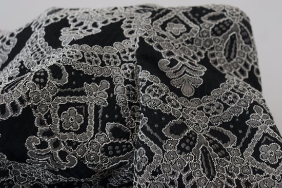Dolce & Gabbana Schwarz Grauer Jacquard Etuikleid Körperbetontes Damenkleid - Image 5