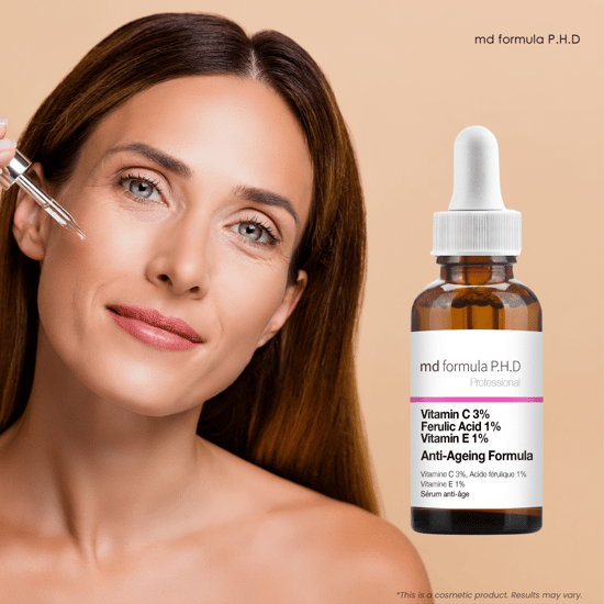 MD Formula P.H.D Anti-Aging Serum 30ml Vitamin C 3%, Ferulasäure 1%, Vitamin E 1% - Image 5