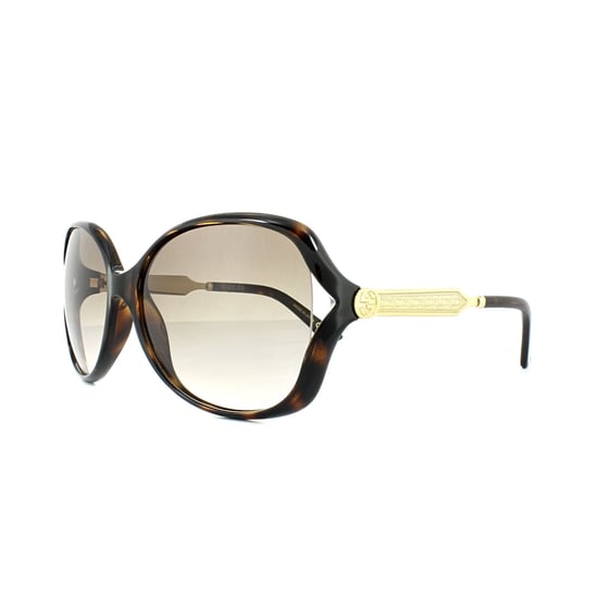 Gucci Sunglasses 0076S 003 Havana Gold Brown Gradient