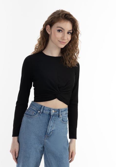 Mymo Langarmshirt Damen schwarz - Image 3