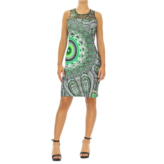 Desigual Women Knitted Dress Maxins Sleeveless Multicolor