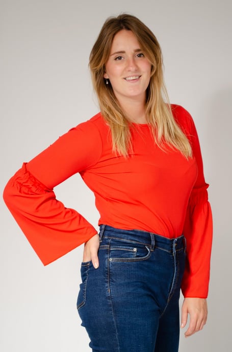 Ribbed Trumpet Sleeve Top