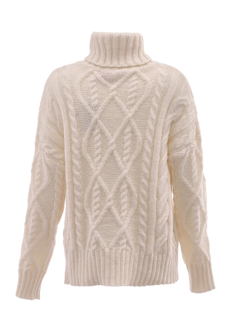 Mymo Rollkragenpullover Damen Wollweiß - Image 2