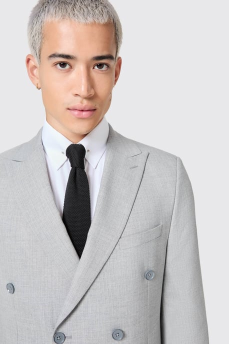 Atkinson Slim Fit Grey Double Breasted Jacket
