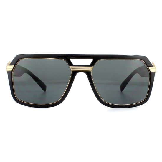 Versace Quadrat Herren Sonnenbrille Schwarz Dunkelgrau - Image 1