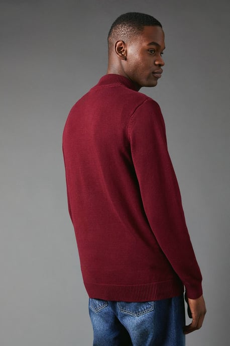 Premium Pure Cotton Half Zip Funnel Jumper