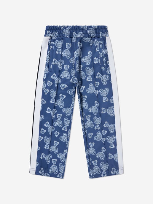 Palm Angels Boys AOP Bears Paisley Track Pants in Blue