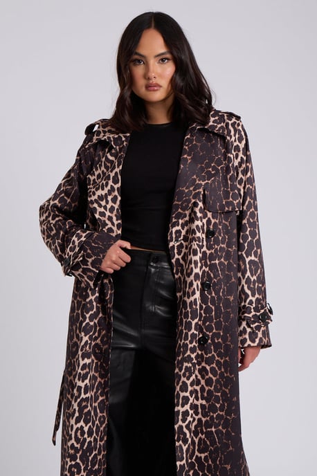 Urban Bliss Leopard Print Trench