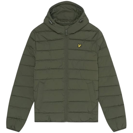 Lyle & Scott Branded Logo Hooded Olivgrüne Pufferjacke - Image 1