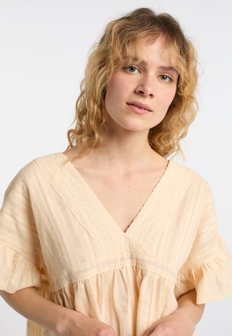 Dreimaster Tunika Damen Beige Creme - Image 5