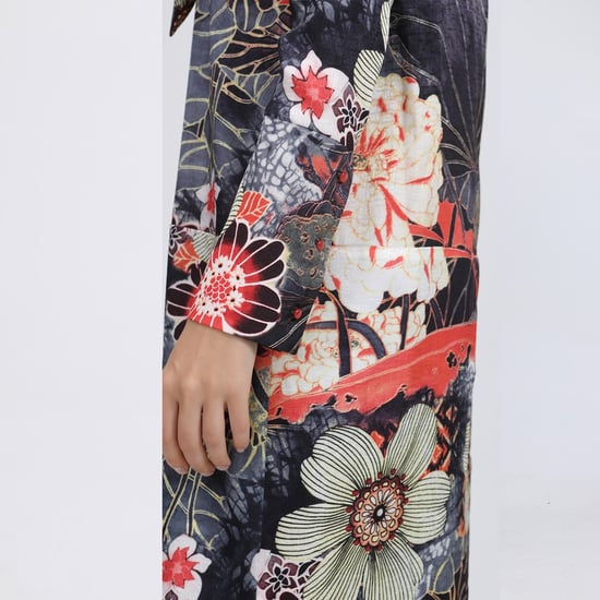 Hemdkleid mit floralem Makrodruck - Image 5