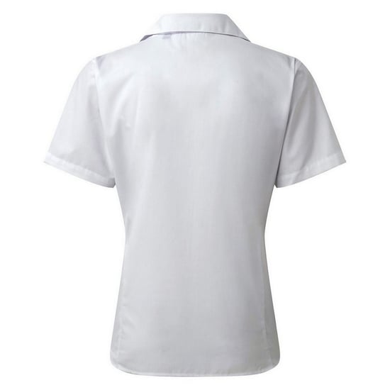 Premier Damen Kurzarm Popeline Bluse / Arbeitshemd (Weiß) - Image 2