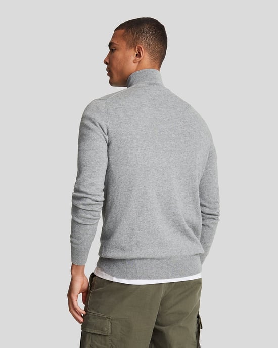 Lyle & Scott Cotton Merino 1/4 Zip Jumper Grey