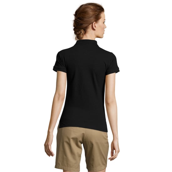 SOLS Womens/Ladies People Pique Kurzarm-Poloshirt aus Baumwolle (Schwarz) - Image 2