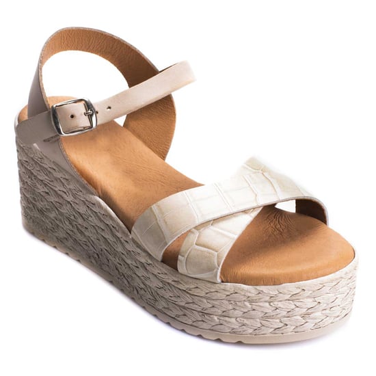 Platform sandal Purapiel in Camel