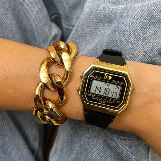 Ice Watch Ice Digit Retro - Black Gold Schwarz Damen Armbanduhr 022064 - S - Image 4