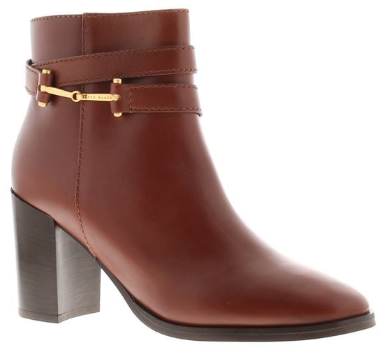 Ted Baker Damenstiefel Anisea Leder Blockabsatz Tan - Image 1
