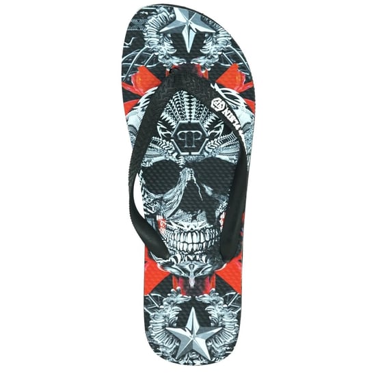 Philipp Plein Totenkopf Schwarze Flip Flops - Image 3