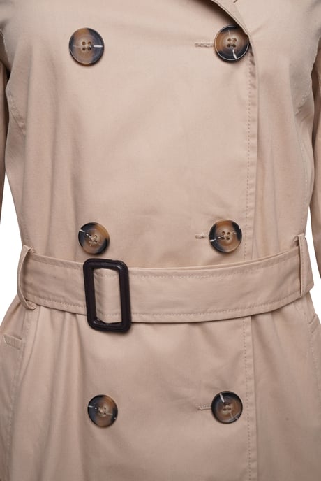 Tina Double Breasted Trench Coat in Stone