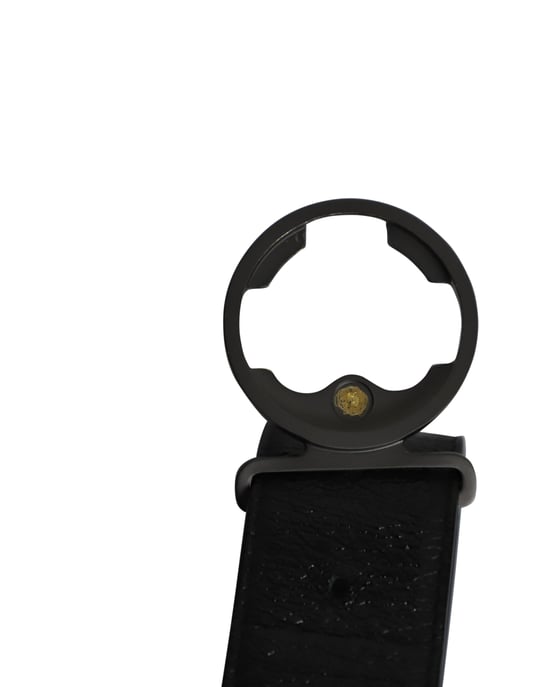 Bottega Veneta Round Buckle Belt in Black Leather