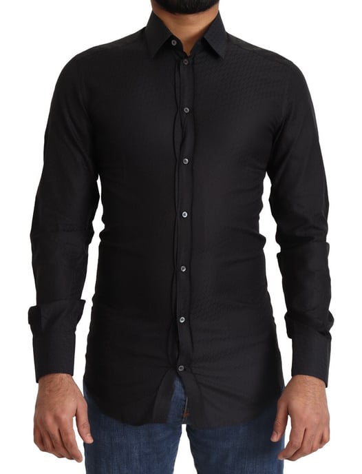 Dolce & Gabbana Black GOLD Baumwoll Slim Fit Hemd für formelle Anlässe - Image 1