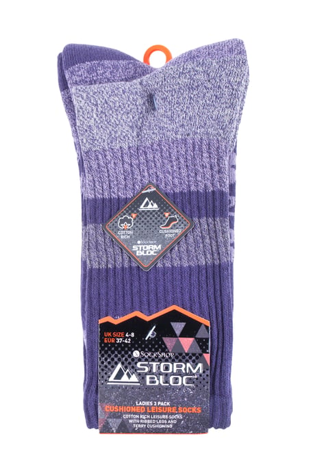 3 Paar Damen Anti Blister Baumwolle Wandern Socken mit gepolsterter Sohle - Image 2