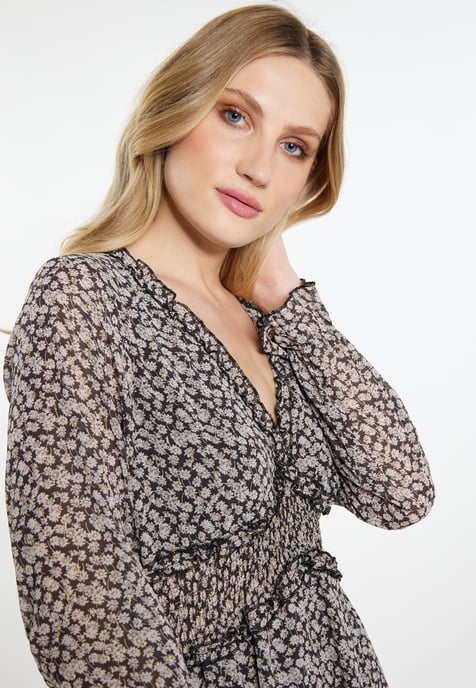 Dreimaster Kleid Damen schwarz/beige - Image 5